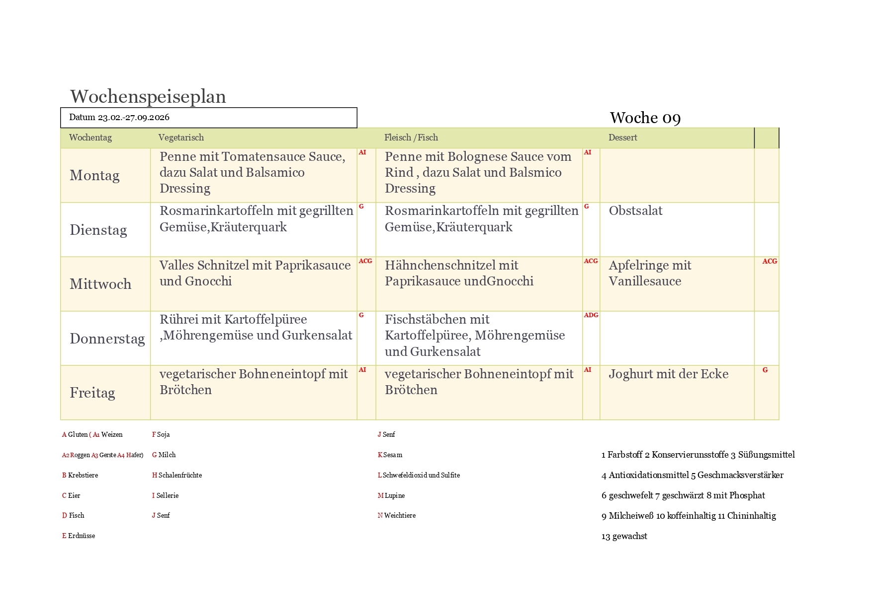 Speiseplan KW page