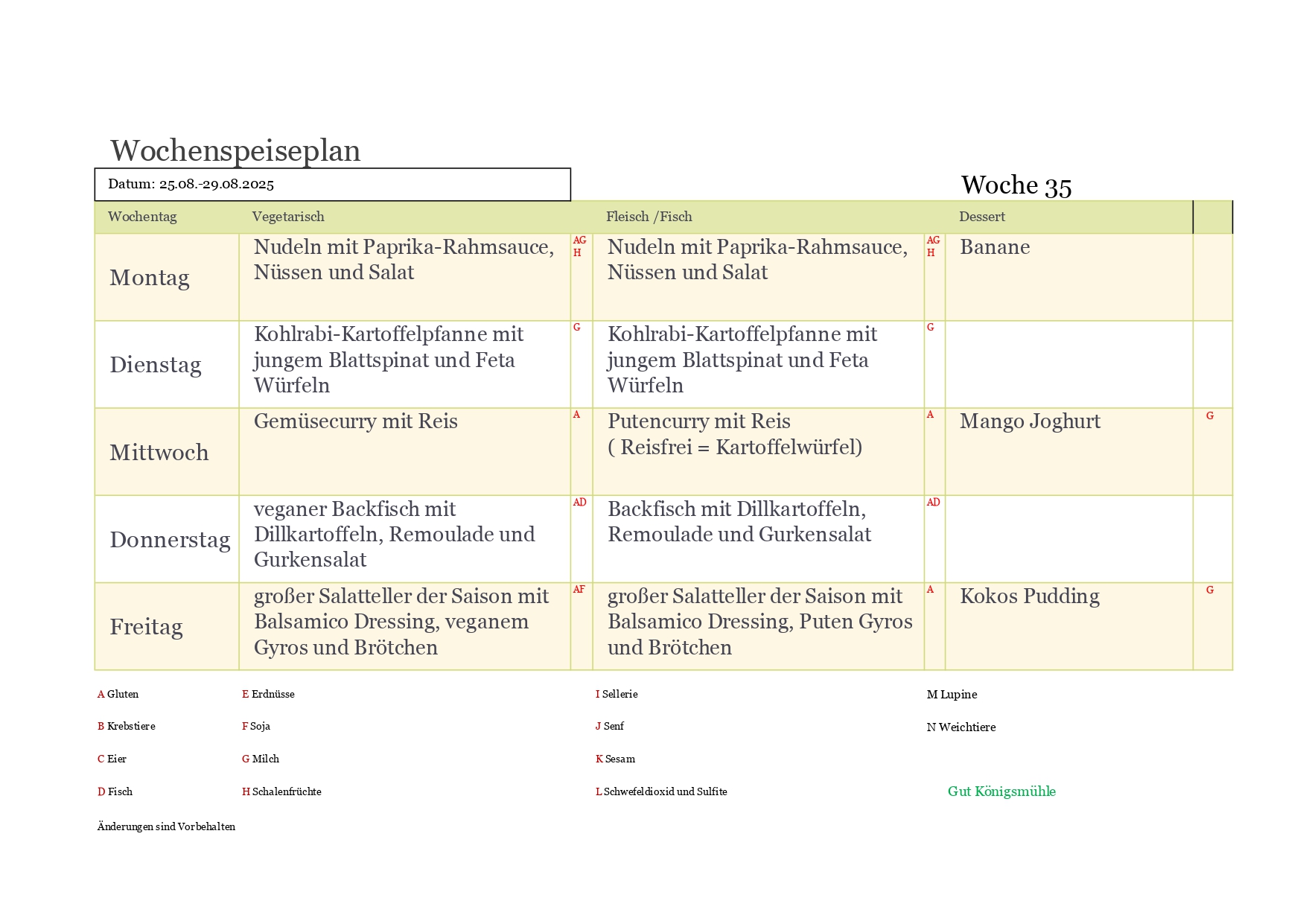 Speiseplan page